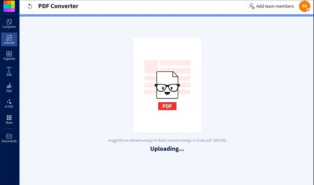Smallpdf PDF Converter tool offers a user-friendly interface with simple drag-and-drop functionality for easy conversion.