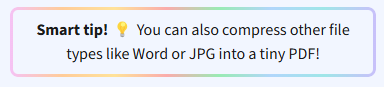 Smallpdf presents helpful smart tips across the platform.